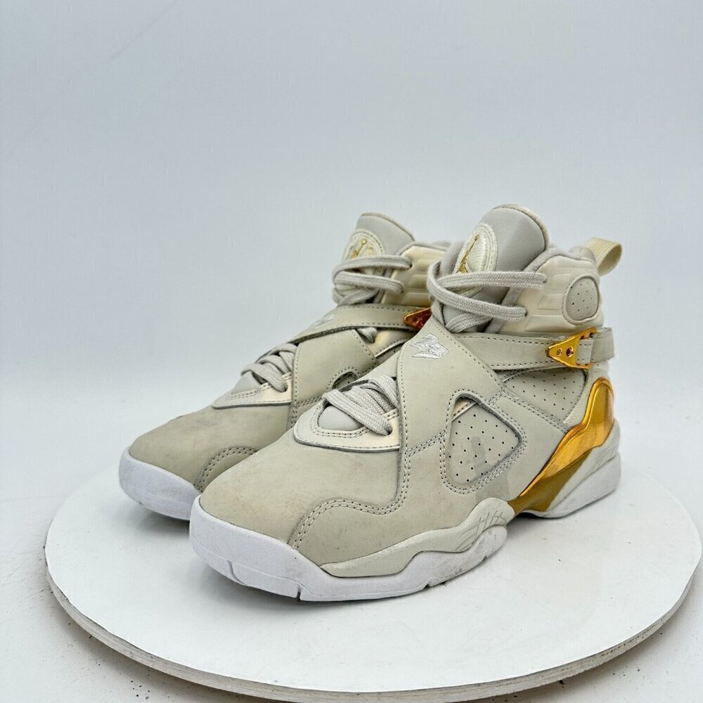 Nike Air Jordan 8 Retro Big Trophy Youth Sz 4.5Y Women 6 833378-030 White Shoes